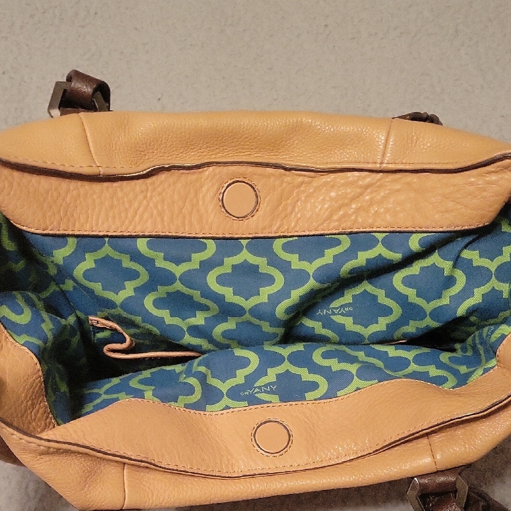 orYANY Tan and Cream Shoulder Bag with Decorative Detailing - Picture 4 of 7